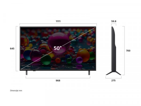 LG 50UA75003LA 4K UHD AI UA75 Smart TV 2025