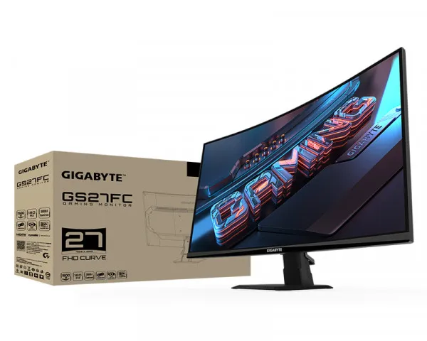 GIGABYTE 27 inča GS27FC FHD 1920x1080 180Hz zakrivljeni gaming monitor