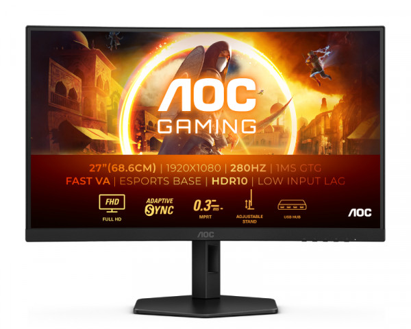 AOC 27 inča C27G4ZXU FHD 1920x1080 Fast VA 280 Hz zakrivljeni gaming monitor