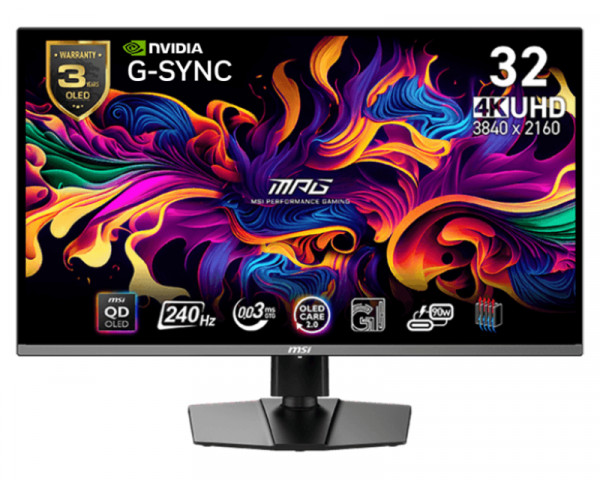 MSI 32 inča MPG 321URX 4K UHD 3840x2160 QD OLED 240Hz Tip-C 90W G-Sync gaming monitor 