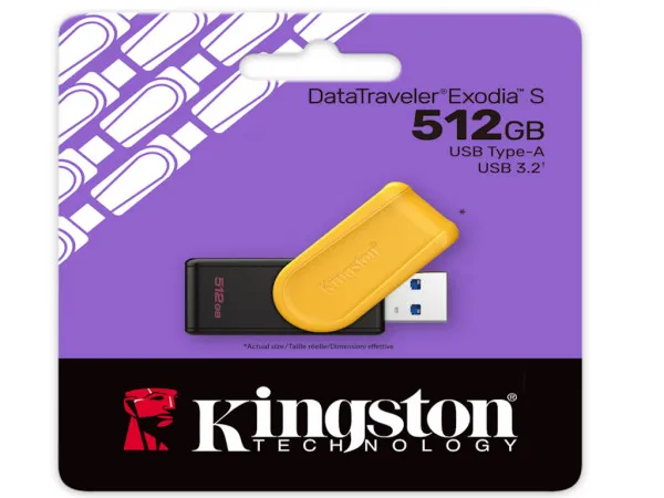 USB memorija KINGSTON DTXS/512GB/512GB/DataTraveler Exodia S/3.2/crno-žuta