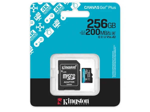 Memorije kartice KINGSTON SDCG4/256GB/Canvas Go! Plus/microSD/200/160MB/s/+adapter