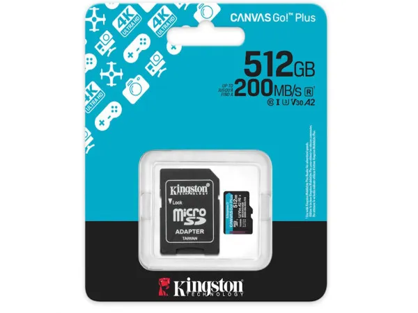 Memorijske kartice KINGSTON SDCG4/512GB/Canvas Go! Plus/microSD/200/160MB/s/+adapter