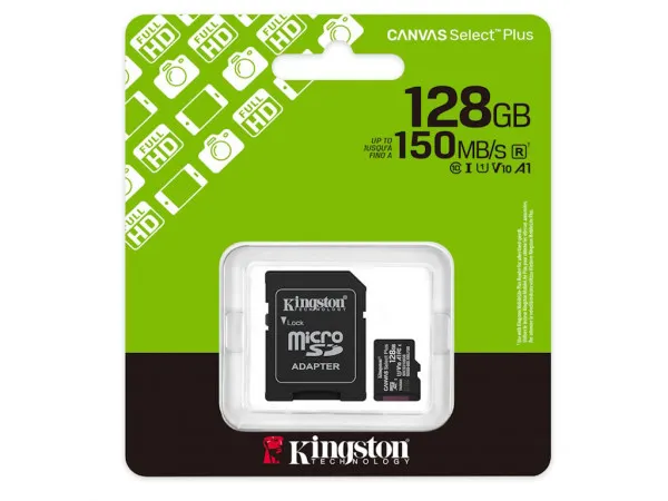 Memorije kartice KINGSTON SDCS3/128GB/microSDXC/128GB/Class10 U1/150MB/s + adapter