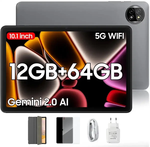 BLACKVIEW Tablet 10.1 Tab 20 Wifi 800x1280 HD+ IPS/4GB/64GB/5MP-8MP/Android 15/gray