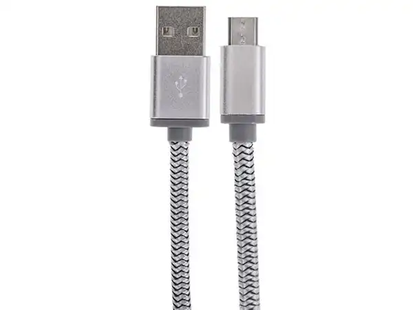 USB pleteni kabl (Micro USB slot) 1.2 m sivi 024050
