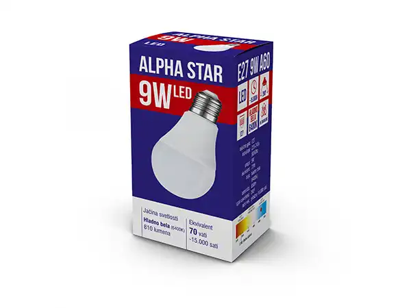 Led Sijalica, E27 -9W, 220V, Hladno Bela, 6400K 024454