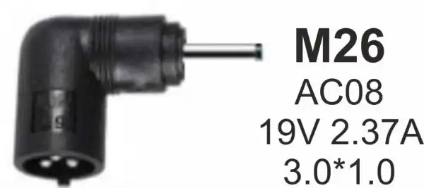 NPC-AC08 (M26) Gembird konektor za punjac 65W-19V-2.37A, 3.0*1.1mm