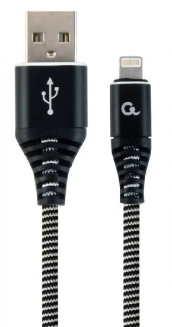 CC-USB2B-AMCM-1M-BW Gembird Premium cotton braided Type-C USB charging - data cable,1 m,black/white