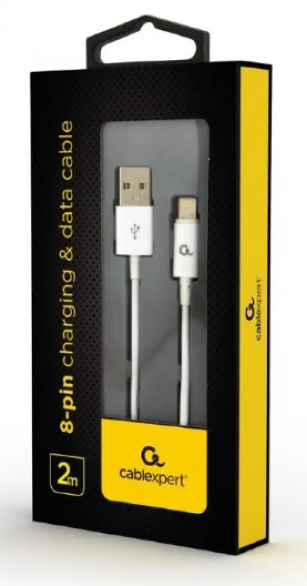 CC-USB2P-AMLM-2M-W Gembird 8-pin charging and data cable, 2m, white