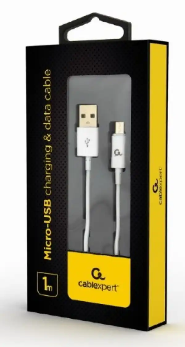 CC-USB2P-AMmBM-1M-W Gembird Micro-USB charging and data cable, 1m, white