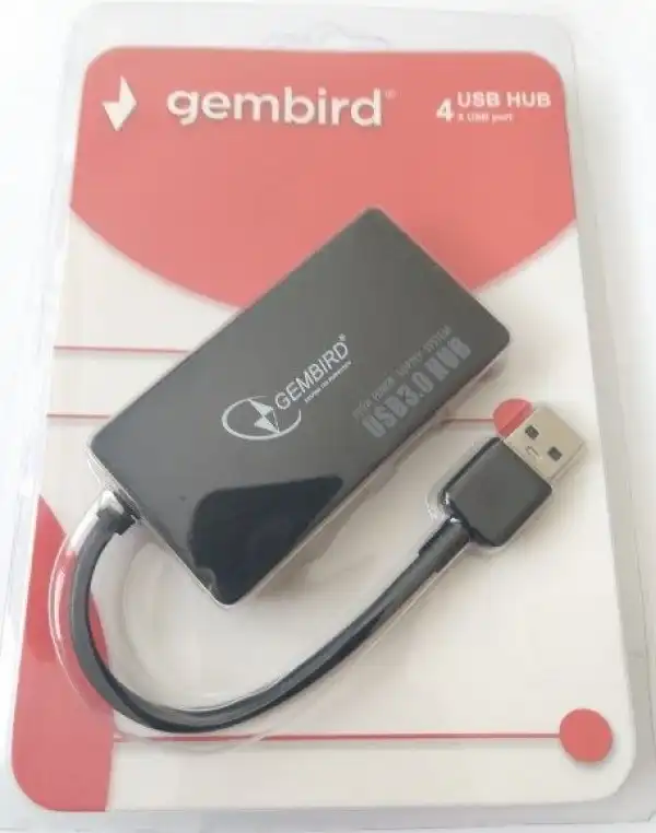 UHB-U3P4-03 ** Gembird USB 3.0 4-port HUB, storage speed 5Gbps, black (527)