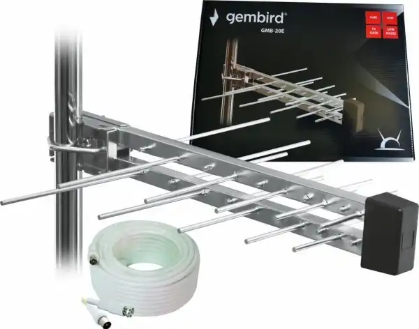 GMB-20E +15m sa kutijom ** Gembird Antena Loga UHF sa RF-Konektorom,20el, 39cm,6dB alu +kabl 15m 551