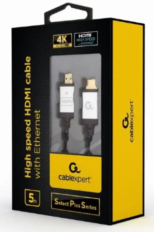 CCB-HDMIL-5M Gembird HDMI kabl, High speed,ethernet support 3D/4K TV ''Select Plus Series'' blister 5m