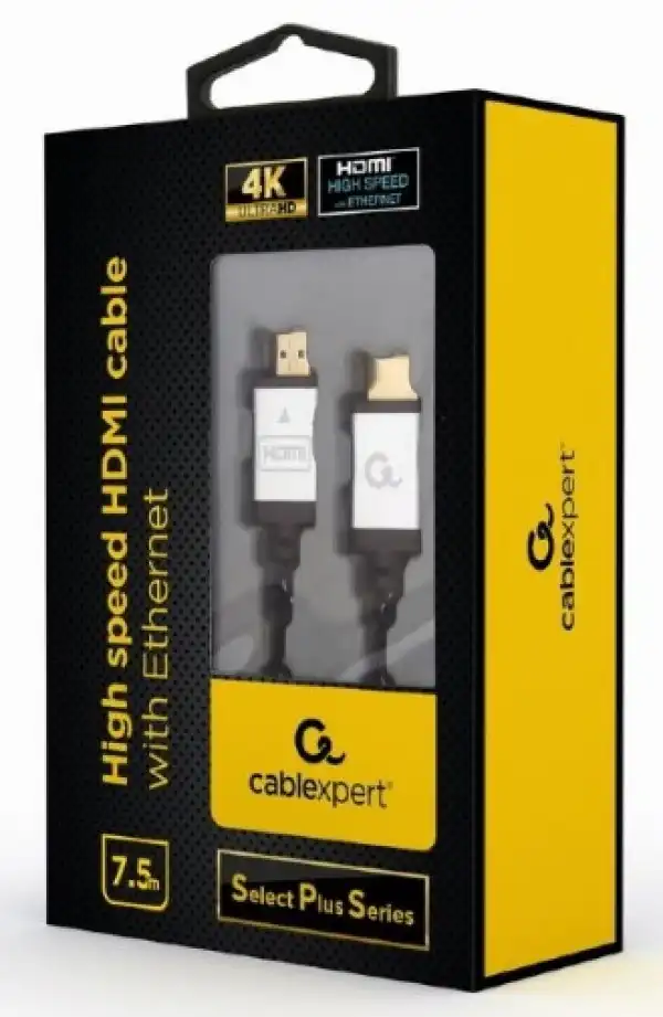 CCB-HDMIL-7.5M Gembird HDMI kabl, High speed, ethernet 3D/4K TV ''Select Plus Series'' blister 7,5m