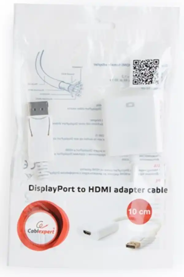 A-DPM-HDMIF-03-W Gembird DisplayPort v.1.2 to HDMI adapter cable, white