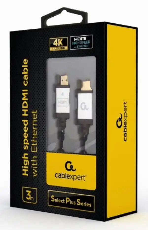 CCB-HDMIL-3M Gembird HDMI kabl, High speed,ethernet support 3D/4K TV ''Select Plus Series'' blister 3m