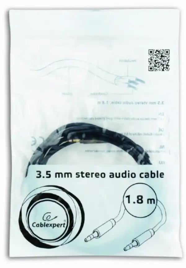 CCAP-444-6 Gembird 3.5mm stereo plug to 3.5mm stereo plug audio kabl pozlaceni konektor 1.8m