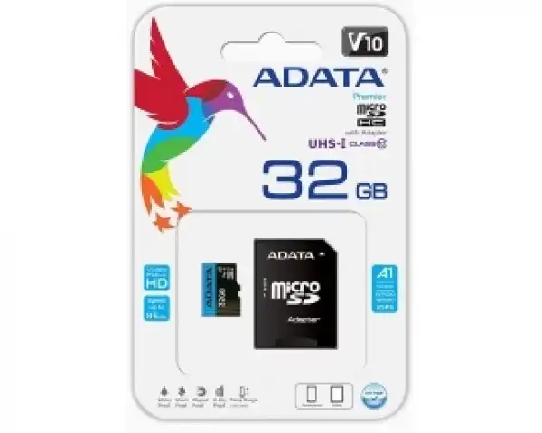 A-DATA UHS-I MicroSDHC 32GB class 10 + adapter AUSDH32GUICL10A1-RA1