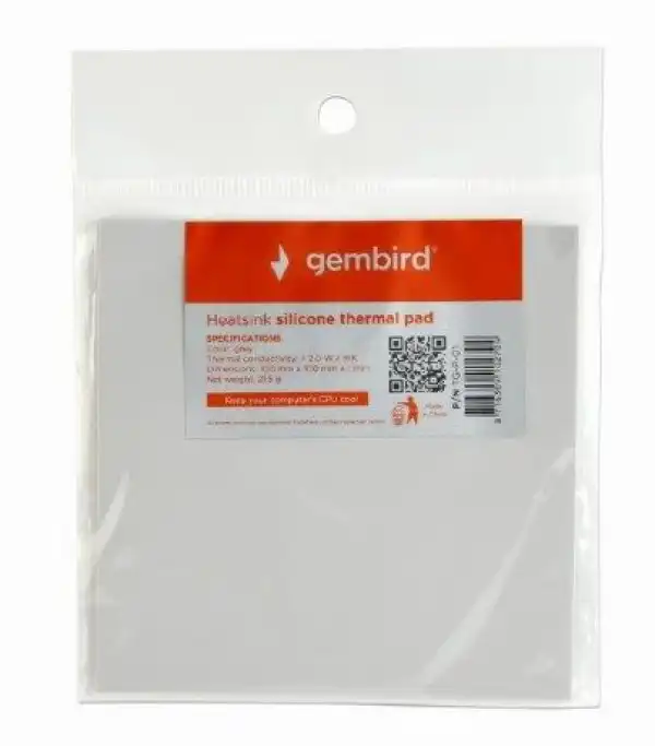 TG-P-01 Gembird Termo podloga za hladjenje CPU/VGA 23g Silver, Therm.cond.>2.0W/m-K, 100x100x1mm