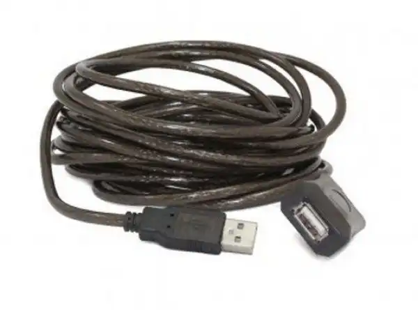 UAE-01-10M Gembird USB 2.0 active extension cable, black color, bulk package, 10m