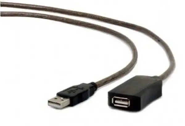 UAE-01-10M Gembird USB 2.0 active extension cable, black color, bulk package, 10m