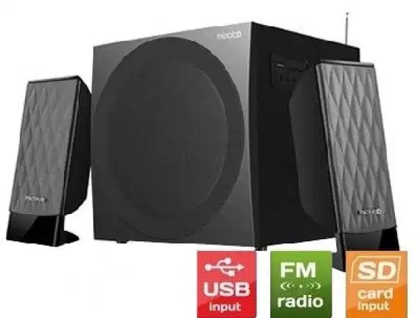 Microlab M-300U Aktivni drveni zvucnici 2.1  38W RMS(14W,2x12W) SD, USB, FM radio, 3.5mm