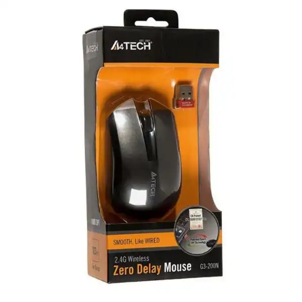 A4-G3-200N-1 A4Tech V-Track bezicni opticki mis 2.4GHz, 125Hz/1000 Dpi, 107mm, USB