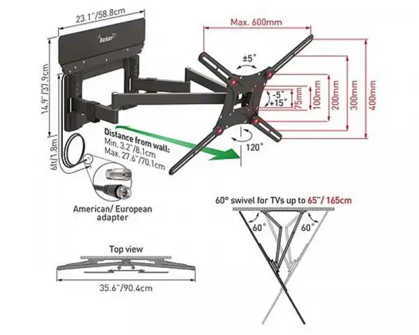 BARKAN VTM464L LCD TV zidni nosač do 90''