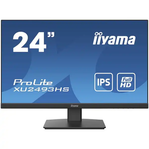iiyama ProLite XU2493HS-B4, 23.8'', 16:9,  Full HD 1920x1080 @75Hz 4ms (DisplayPort&HDMI, 2.1 megapixel), 250 cdm˛, IPS panel technology LED