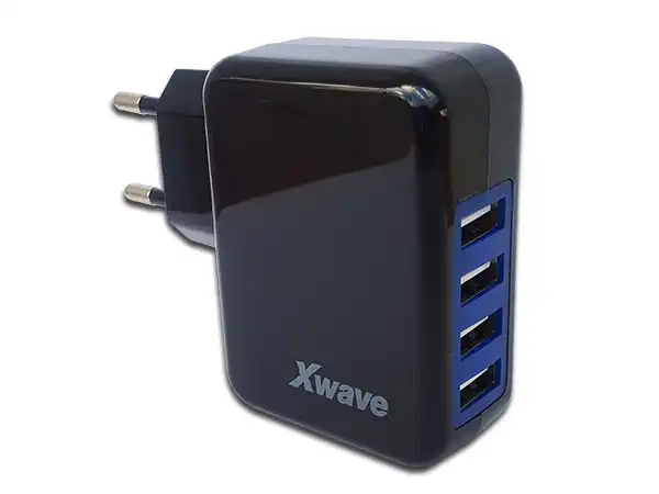 USB zidni punjač za mobilne, tablete, 4 x USB, 5V/4A, Crna 024017