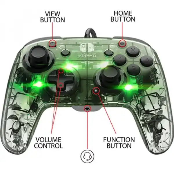 PDP Nintendo Switch Deluxe Wired Pro Controller Afterglow + Audio