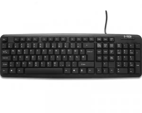 ETECH E-5050 USB YU crna tastatura (CYR)