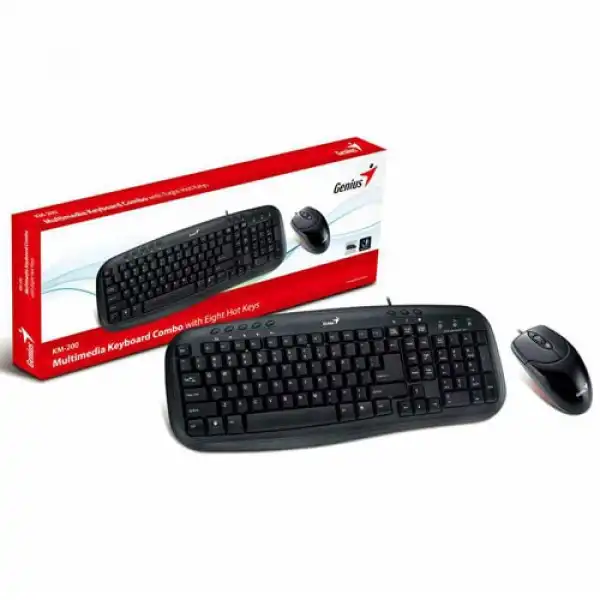 GENIUS Žična tastatura i miš SMART KM-200 YU-SRB (Crna)