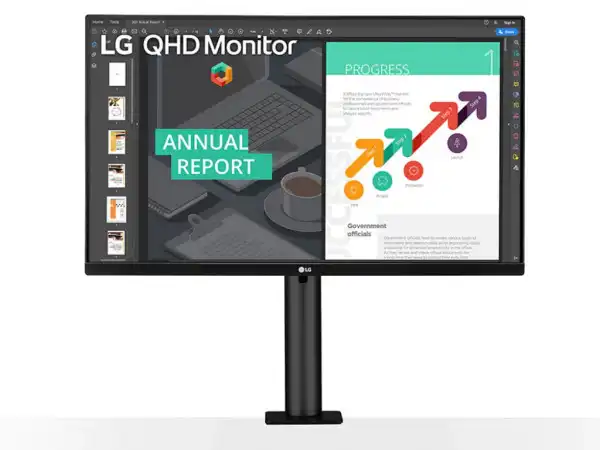 Monitor LG ERGO 27QN880P-B  27''/IPS/2560x1440/75Hz/5ms GtG/HDMIx2,DP,USB/Freesync/VESA/pivot,visina