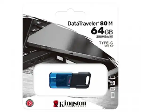 KINGSTON 64GB DataTraveler 80 M USB-C 3.2 flash DT80M64GB