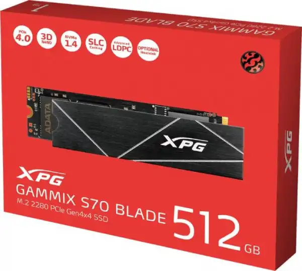 A-DATA 512GB M.2 PCIe Gen4x4 XPG GAMMIX S70 BLADE AGAMMIXS70B-512G-CS SSD