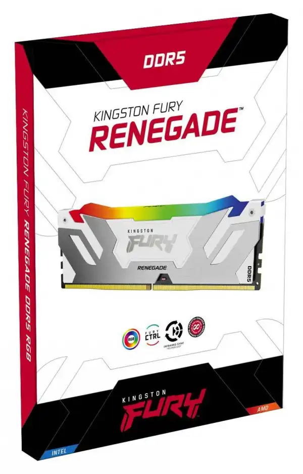 KINGSTON DIMM DDR5 32GB (2x16GB kit) 6800MTs KF568C36RWAK2-32 FURY Renegade RGB White