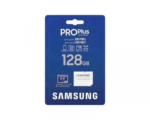 SAMSUNG Memorijska kartica PRO PLUS MicroSDXC 128GB U3 Blue + SDXC Adapter MB-MD128SA