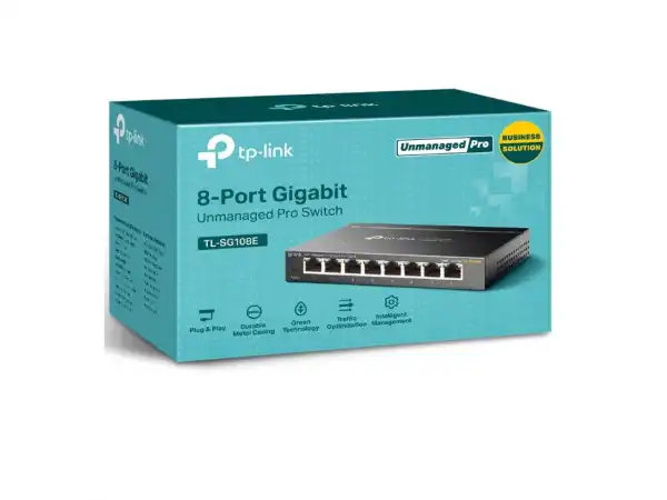 Switch TP-LINK TL-SG108E Gigabit/8x RJ45/10/100/1000Mbps/eSmart/Desktop metalno kuciste