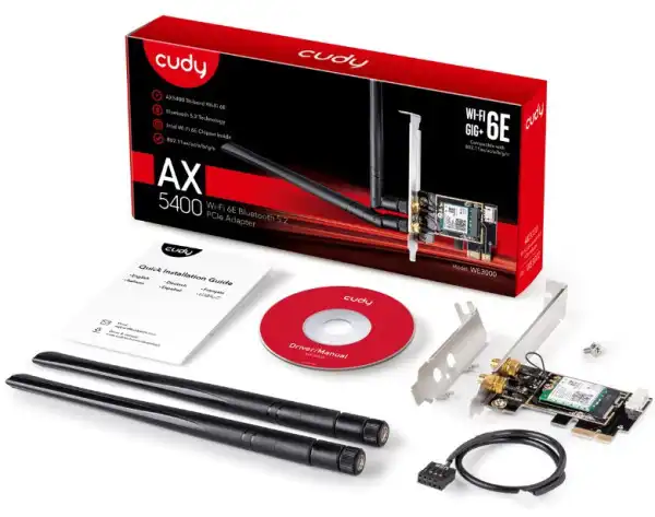 Cudy WE3000 AX5400 Wi-Fi 6E PCI Express Adapter