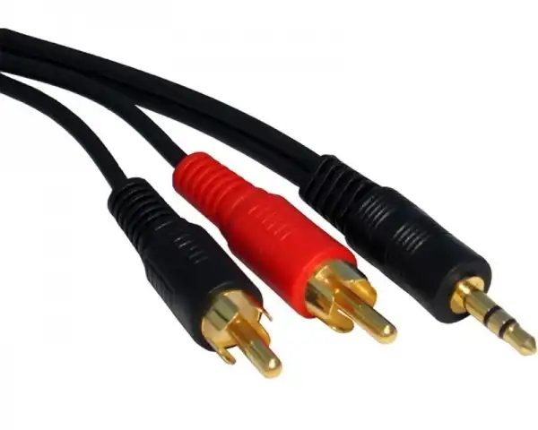 FAST ASIA Kabl audio 3.5mm - 2xRCA 5m crni