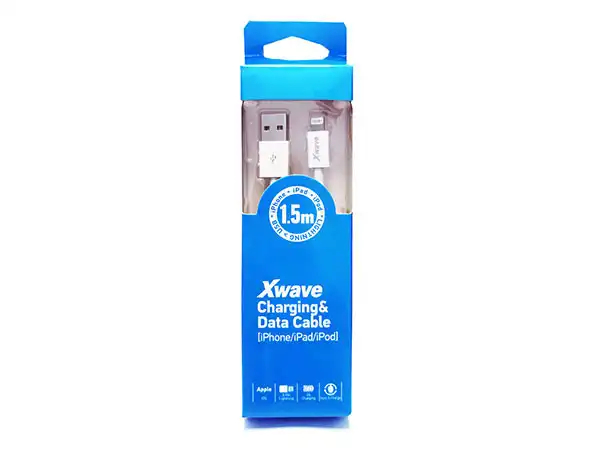 USB kabl /USB 2.0 (tip A -muški) -APPLE LIGHTNING( za iPHONE -muški) /dužina 1.5m/3A brzi/  bela ( 104756 )