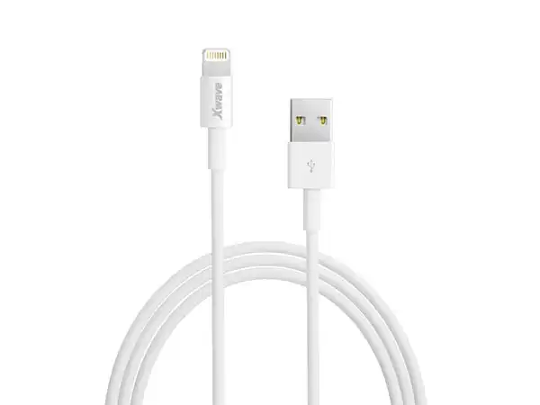 USB kabl /USB 2.0 (tip A -muški) -APPLE LIGHTNING( za iPHONE -muški) /dužina 1.5m/3A brzi/  bela ( 104756 )