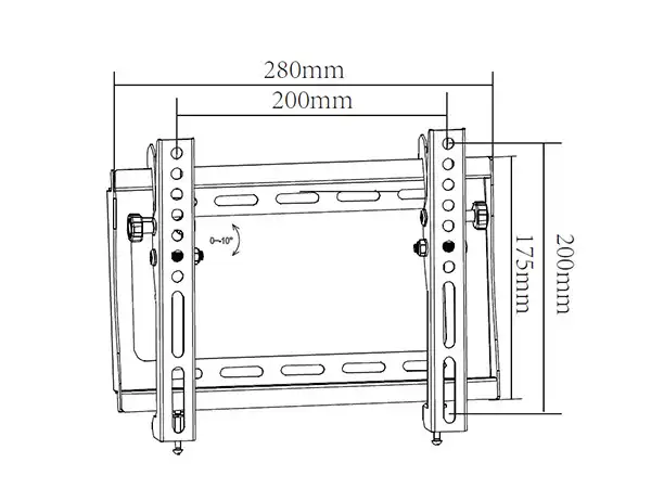 Nosac za TV/ 17''- 42''/TILT/NAGIB 0°-10°/VESA do 200x200/težina do 30kg/3,6cm od zida/crn ( 116086 )