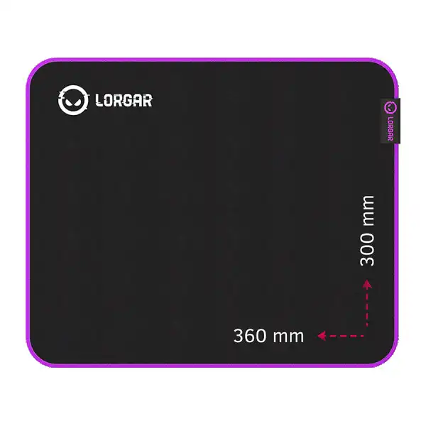 Lorgar Main 313, Gaming mouse pad, High-speed surface, Purple anti-slip rubber base, size: 360mm x 300mm x 3mm, weight 0.195kg ( LRG-GMP313