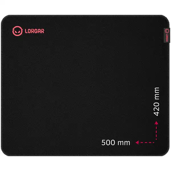Lorgar Main 325, Gaming mouse pad, Precise control surface, Red anti-slip rubber base, size: 500mm x 420mm x 3mm, weight 0.4kg ( LRG-GMP325