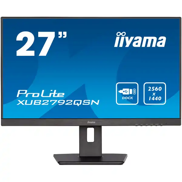 IIYAMA Monitor LED XUB2792QSN-B5 27 WQHD IPS USB-C Dock with RJ45 350 cdm˛ 1000:1 4ms HDMI DP USB 3.0 DP Out Daisy Chain Full Ergo PRO ( XU