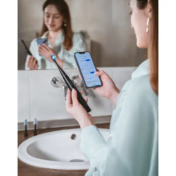 AENO SMART Sonic Electric toothbrush, DB2S: Black, 4modes + smart, wireless charging, 46000rpm, 40 days without charging, IPX7 ( ADB0002S )