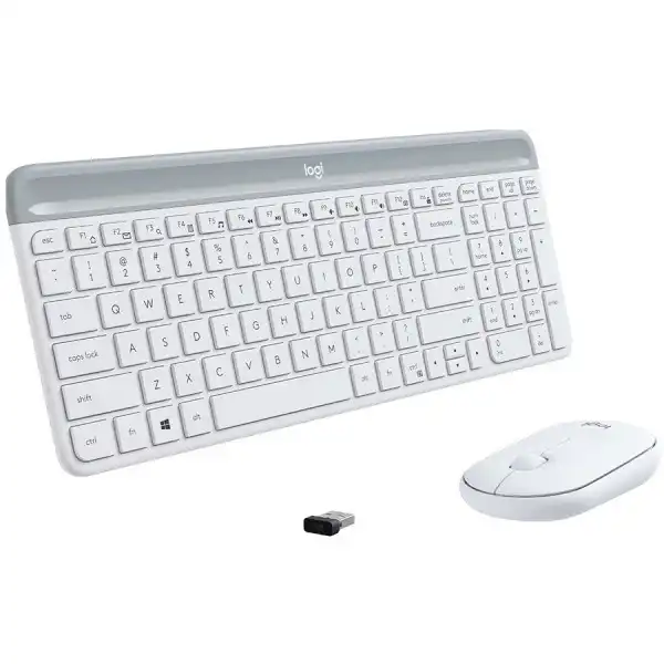 LOGITECH Slim Wireless Keyboard and Mouse Combo MK470-OFFWHITE-US INTL-2.4GHZ-INTNL ( 920-009205 ) 